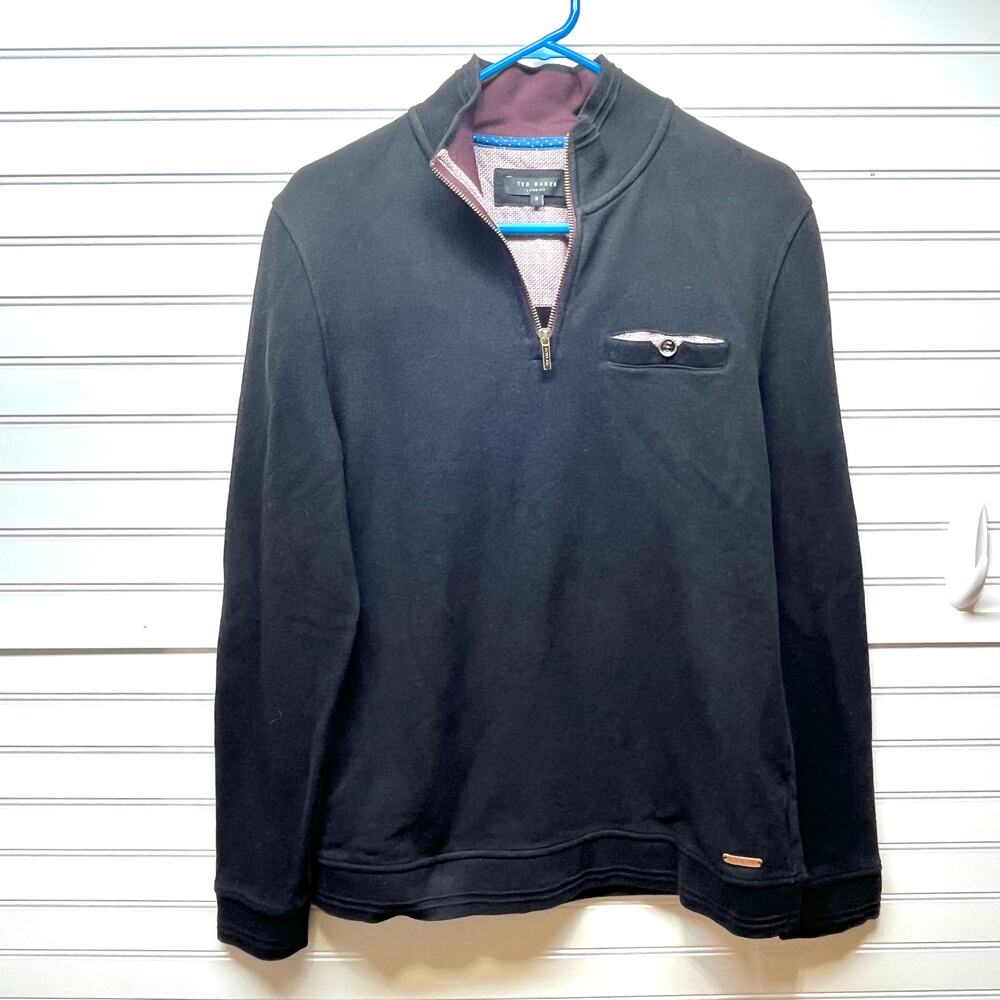 Ted Baker Bevyhil Quarter Zip Pullover Sweatshirt Size 3=M